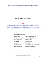 Xây dựng nguồn nhân lực chất lượng cao tại UBND quận phú nhuận  thực trạng và giải pháp