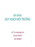 Bài giảng Quy hoạch môi trường