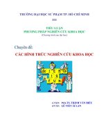 tiểu luận phương pháp nghiên cứu khoa học chuyên đề các hình thức nghiên cứu khoa học