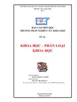 tiểu luận phương pháp nghiên cứu khoa học chuyên đề khoa học - phân loại khoa học