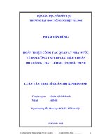 Hoàn thiện công tác quản lý nhà nước về đo lường tại chi cục tiêu chuẩn đo lường chất lượng tỉnh bắc ninh