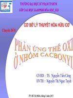 TIỂU LUẬN PHẢN ỨNG THẾ OXI Ở NHÓM CACBONYL