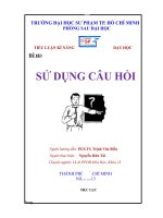 Tiểu luận kỹ năng dạy học Sử dụng câu hỏi