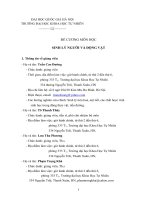 ĐỀ CƯƠNG MÔN HỌC SINH LÝ NGƯỜI VÀ ĐỘNG VẬT