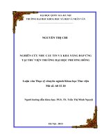 Nghiên cứu nhu cầu tin và khả năng đáp ứng tại Thư viện trường Đại học Phương Đông