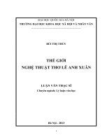 Thế giới nghệ thuật thơ Lê Anh Xuân