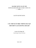 Câu thơ Xuân Diệu trong hai tập Thơ thơ và Gửi hương cho gió