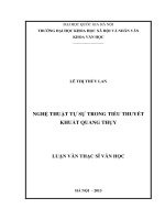 Nghệ thuật tự sự trong tiểu thuyết Khuất Quang Thụy
