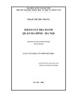Khảo sát địa danh quận Ba Đình - Hà Nội