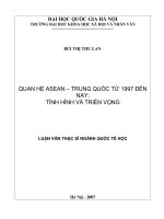 Quan hệ ASEAN - Trung Quốc từ 1997 đến nay tình hình và triển vọng