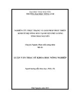 Nghiên cứu thực trạng và giải pháp phát triển kinh tế hộ nông dân tại huyện phú lương tỉnh thái nguyên