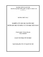 Nghiên cứu hát ru người Việt dưới góc độ văn hóa và văn học dân gian
