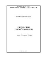 Phong cách thơ Vương Trọng