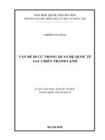 Vấn đề di cư trong quan hệ quốc tế sau chiến tranh lạnh