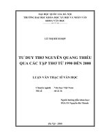 Tư duy thơ Nguyễn Quang Thiều qua các tập thơ từ 1990 đến 2000