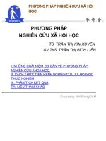 PHƯƠNG PHÁP NGHIÊN CỨU XÃ HỘI HỌC TS. TRẦN THỊ KIM XUYẾN