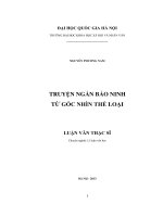 Truyện ngắn Bảo Ninh từ góc nhìn thể loại
