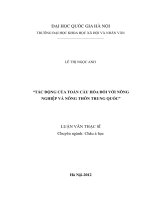 Tác động của toàn cầu hóa đối với nông nghiệp và nông thôn Trung Quốc