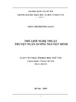hế giới nghệ thuật truyện ngắn Sương Nguyệt Minh
