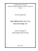 Đặc điểm sáng tác của Nguyễn Ngọc Tư