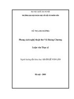 Phong cách nghệ thuật thơ Vũ Hoàng Chương