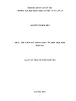 Khảo sát ngôn ngữ trong thơ văn xuôi Việt Nam hiện đại