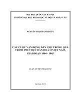 Các cuộc vận động dân chủ trong quá trình phi thực dân hóa ở Việt Nam, giai đoạn 1904 - 1945