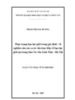 Thực trạng bạo lực giới trong gia đình nghiên cứu các ca tư vấn trực tiếp về bạo lực giới tại trung tâm Tư vấn Linh Tâm - Hà Nội