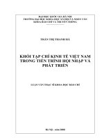 Khối tạp chí kinh tế Việt Nam trong tiến trrình hội nhập và phát triển