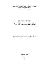 BÀI GIẢNG MÔN HỌC TÂM LÝ HỌC ĐẠI CƯƠNG