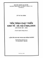 Tiến trình phát triển kinh tế xã hội ở Malaixia ( giai đoạn 1957 - 2000