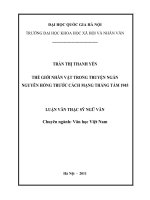 Thế giới nhân vật trong truyện ngắn Nguyên Hồng trước Cách mạng Tháng Tám 1945 tt.PDF