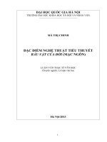 Đặc điểm nghệ thuật tiểu thuyết Báu vật của đời (Mạc Ngôn