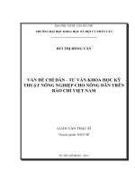 Vấn đề chỉ dẫn - Tư vấn khoa học kỹ thuật nông nghiệp cho nông dân trên báo chí Việt Nam (trên cứ liệu báo Nông nghiệp Việt Nam, Đài Tiếng nói nhân dân TPHCM, VTV1