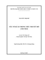 Yếu tố kỳ ảo trong tiểu thuyết Hồ Anh Thái