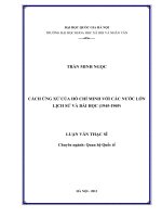 Cách ứng xử của Hồ Chí Minh với các nước lớn. Lịch sử và bài học (1945 - 1969