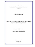 Cách ứng xử của Hồ Chí Minh với các nước lớn. Lịch sử và bài học (1945 - 1969