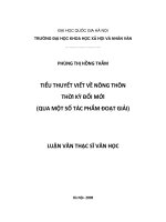 Tiểu thuyết viết về nông thôn thời kì đổi mới (qua một số tác phẩm đoạt giải