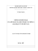 Chính sách đối ngoại của Liên bang Nga đối với khu vực Đông Á (giai đoạn từ 1991 đến nay