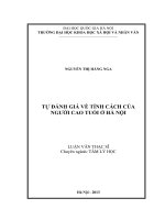 Tự đánh giá về tính cách của người cao tuổi ở Hà Nội