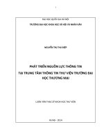 Phát triển nguồn lực thông tin tại Trung tâm Thông tin - Thư viện trường Đại học Thương mại