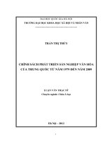 Chính sách phát triển sản nghiệp văn hóa của Trung Quốc từ năm 1979 đến năm 2009