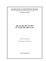 Quan hệ Mỹ - Ấn Độ từ năm 1991 đến nay