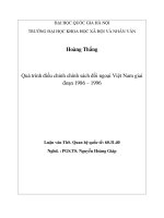Quá trình điều chỉnh chính sách đối ngoại Việt Nam giai đoạn 1986 - 1996