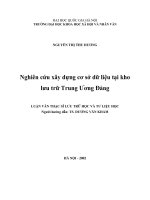 Nghiên cứu xây dựng cơ sở dữ liệu tại kho lưu trữ Trung Ương Đảng