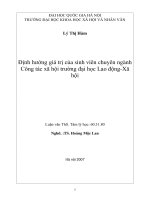 Định hướng giá trị nhân cách của sinh viên chuyên ngành công tác xã hội trường Đại học Lao động - Xã hội