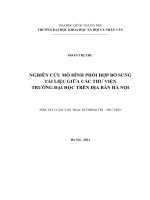 Nghiên cứu mô hình phối hợp bổ sung giữa các thư viện trường đại học trên địa bàn Hà Nội