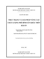 Thực trạng và giải pháp nâng cao chất lượng phê bình sân khấu trên báo in