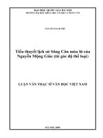 Tiểu thuyết lịch sử Sông Côn mùa lũ của Nguyễn Mộng Giác (từ góc độ thể loại