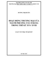 Hoạt động thương mại của người phương Tây ở Đàng Trong thế kỷ XVI- XVIII